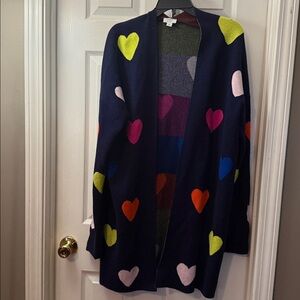 Crown & Ivy Red and Black Knit Cardigan